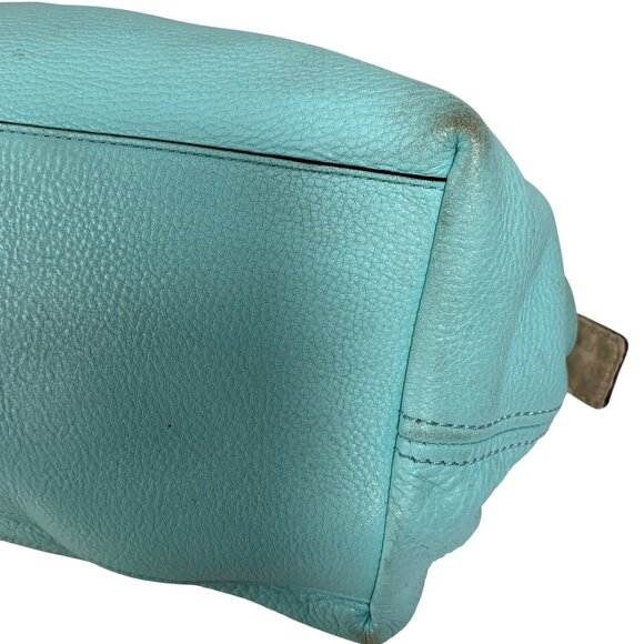 KATE SPADE Turquoise Aqua Leather Stevie Berkshire Road Slouchy Shoulder Bag - Picture 9 of 16